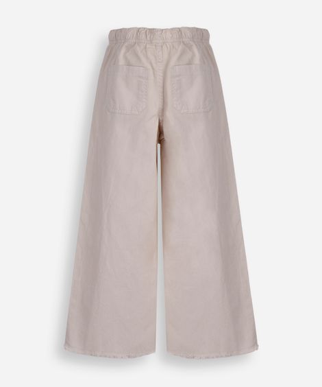 calça infantil wide leg cós elástico bege