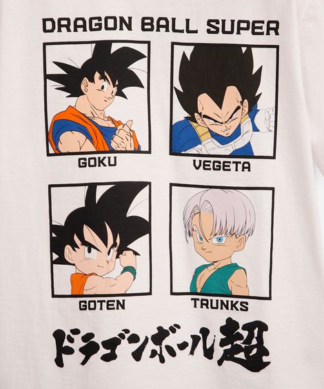 camiseta infantil de algodão goku dragon ball off white