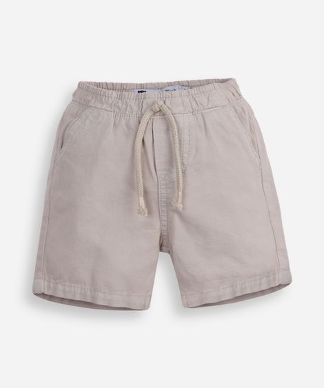 bermuda infantil sarja stone bege