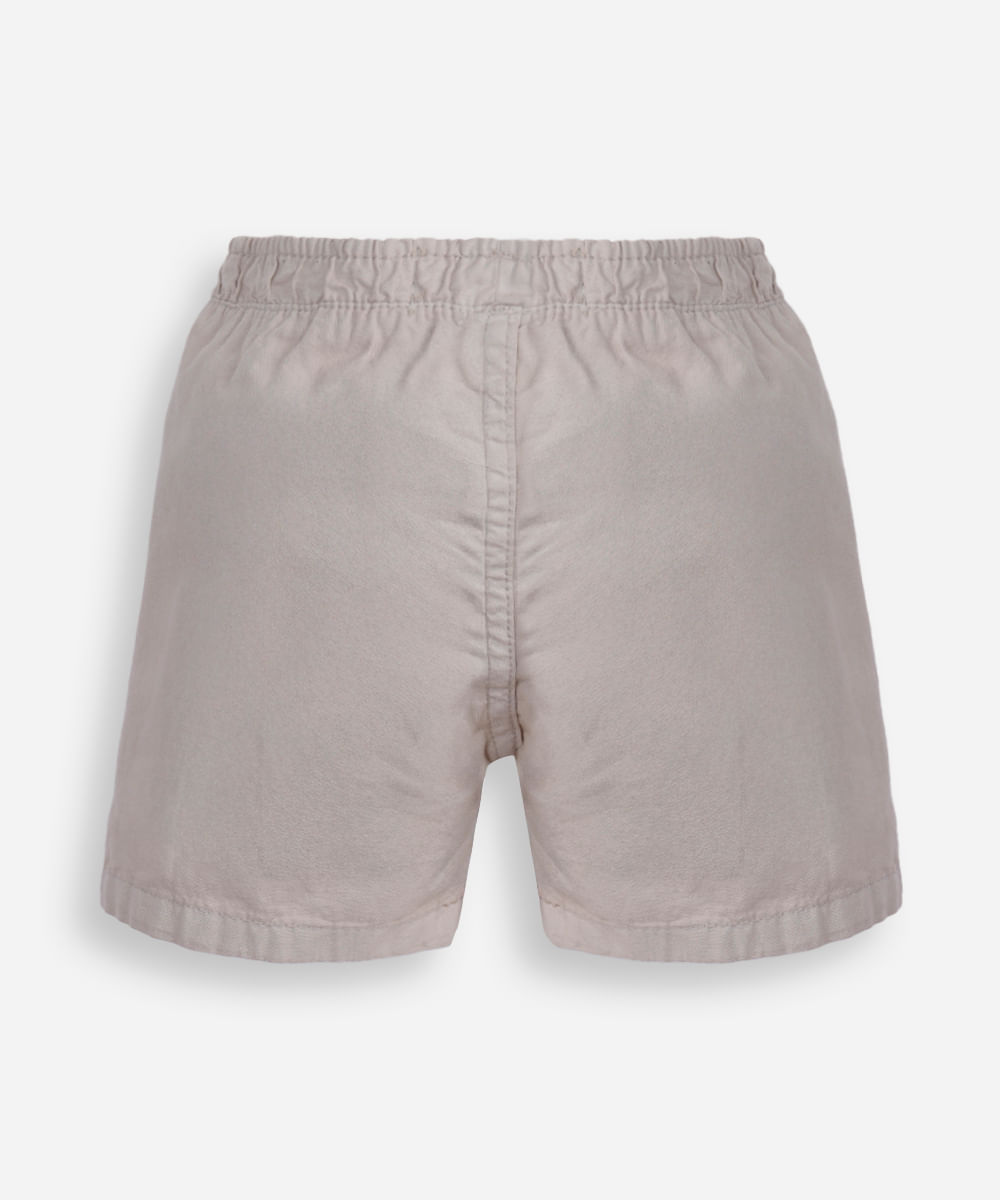 bermuda infantil sarja stone bege
