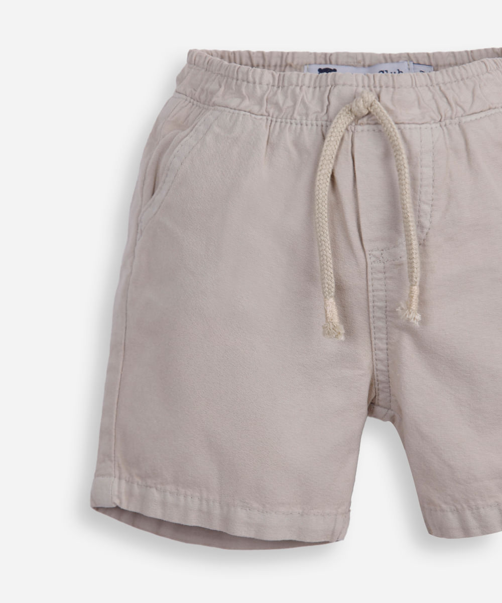 bermuda infantil sarja stone bege