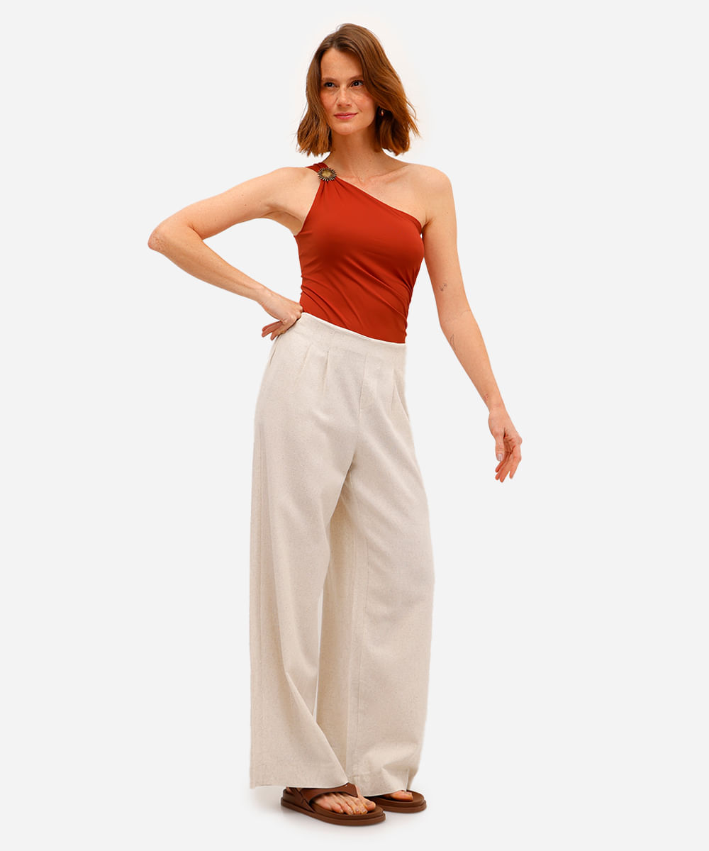 body ombro único feminino de poliamida vermelho