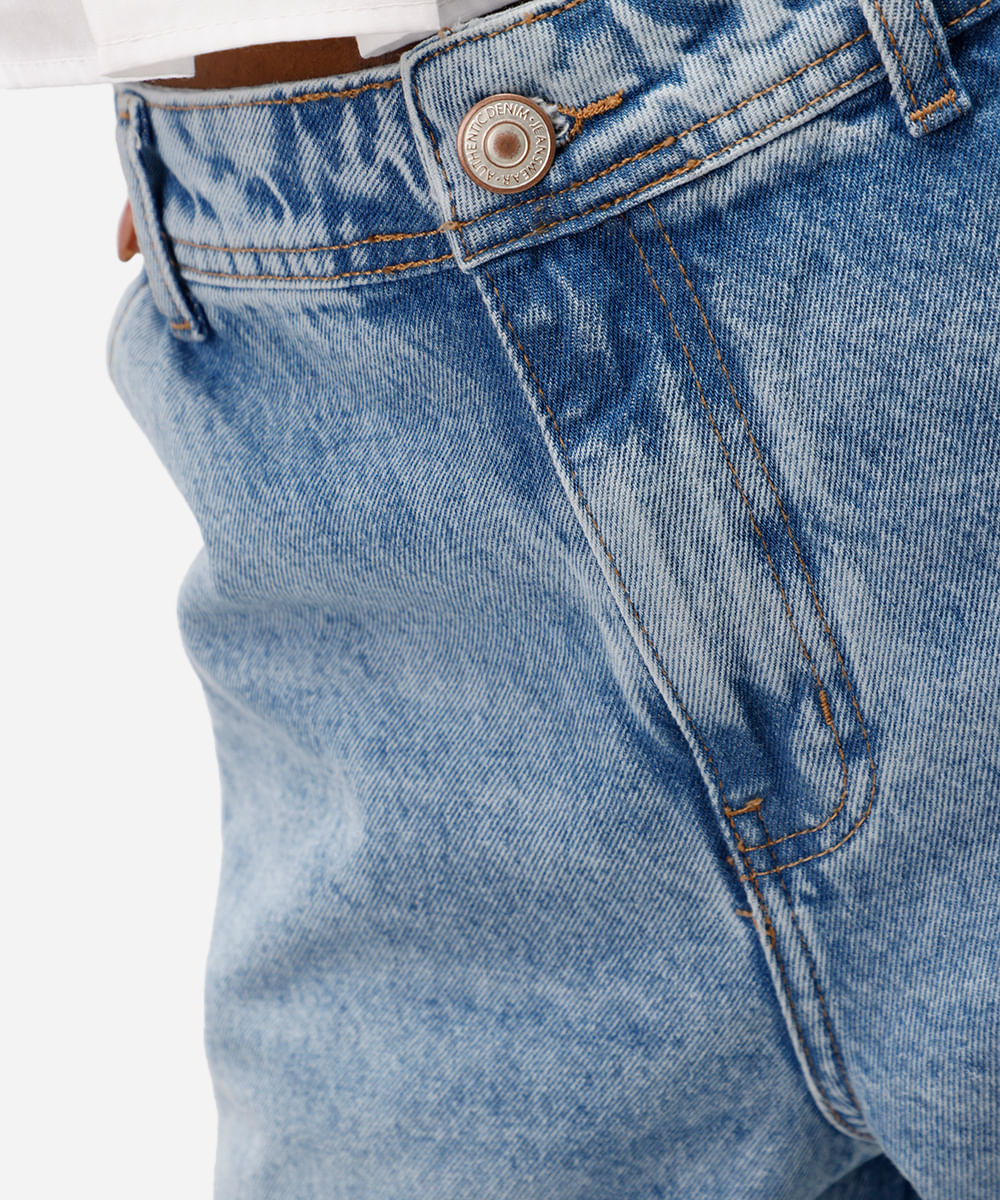 calça wide leg feminina jeans cintura alta azul