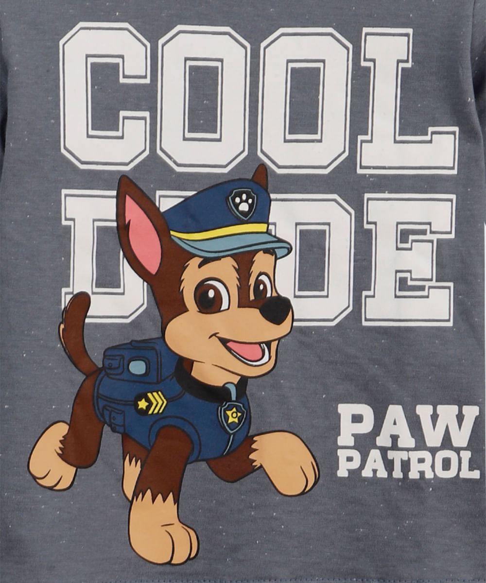 camiseta de algodão botonê infantil patrulha canina azul