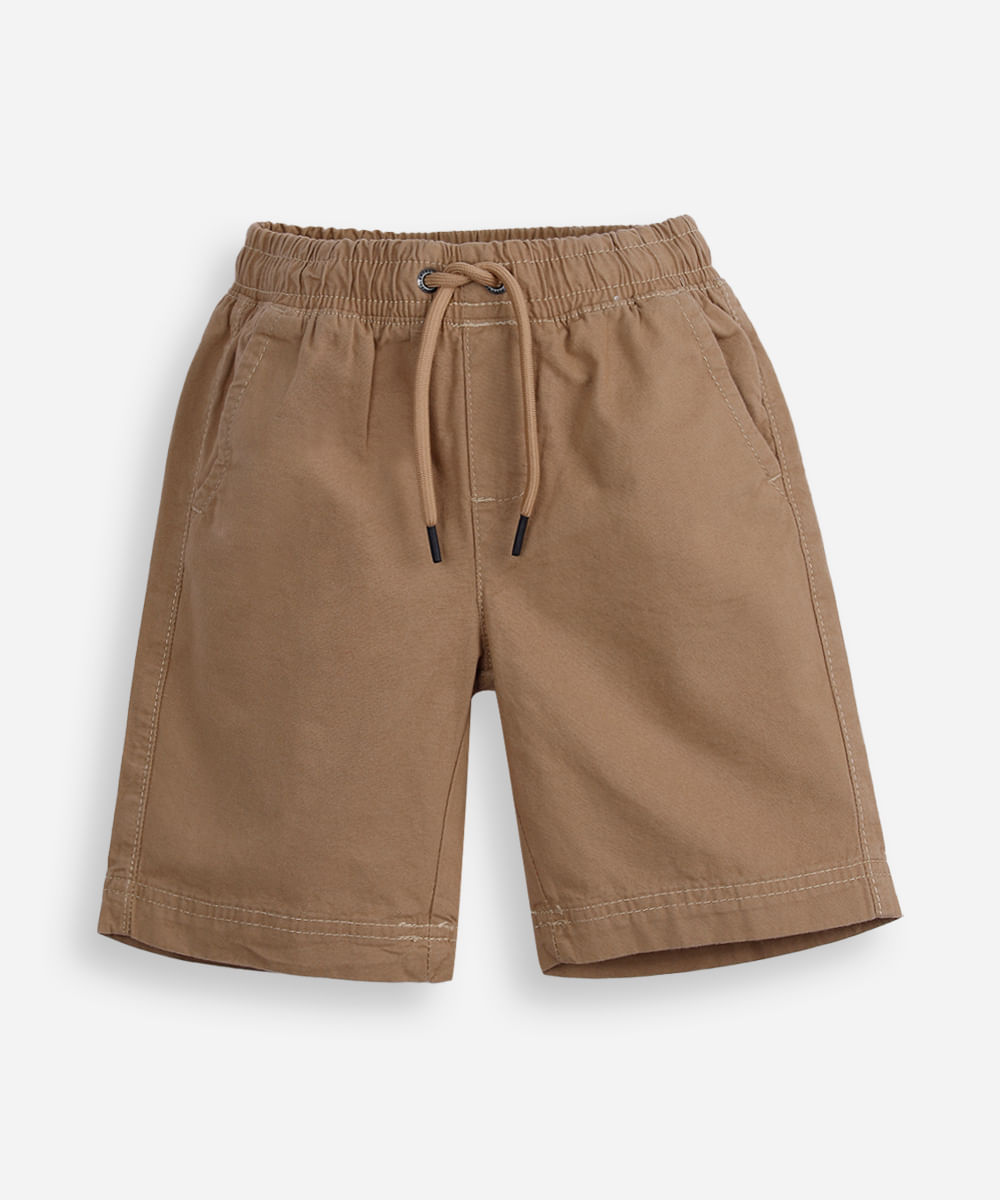 bermuda infantil sarja bege