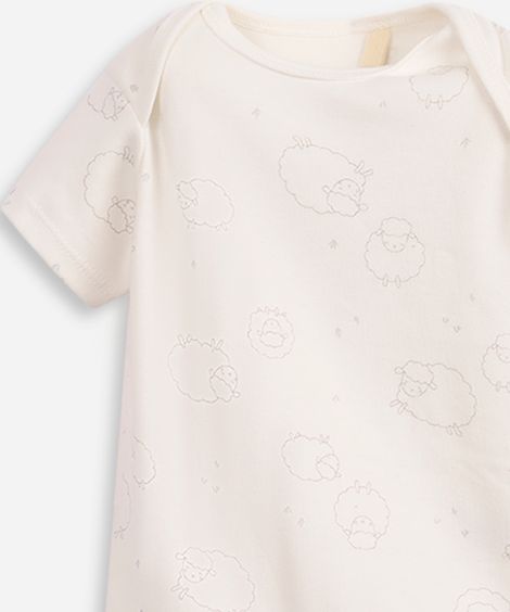 body baby manga curta ovelhinha off white