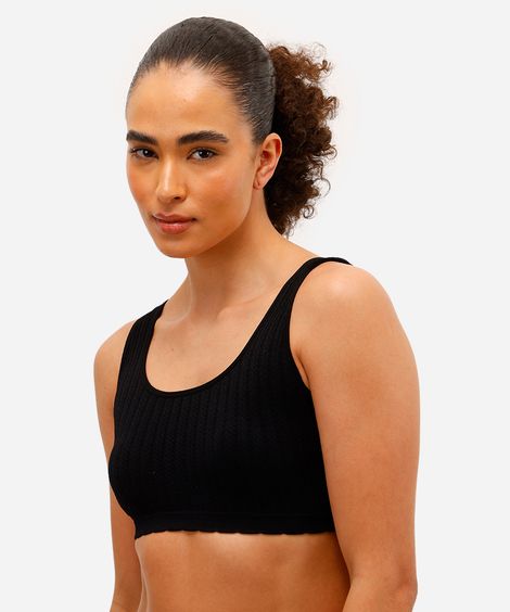 kit de 2 sutiãs faixa texturizado sem costura colorido