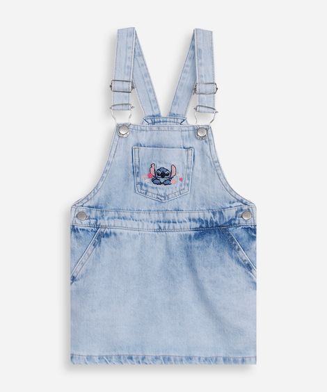 salopete jeans infantil stitch azul