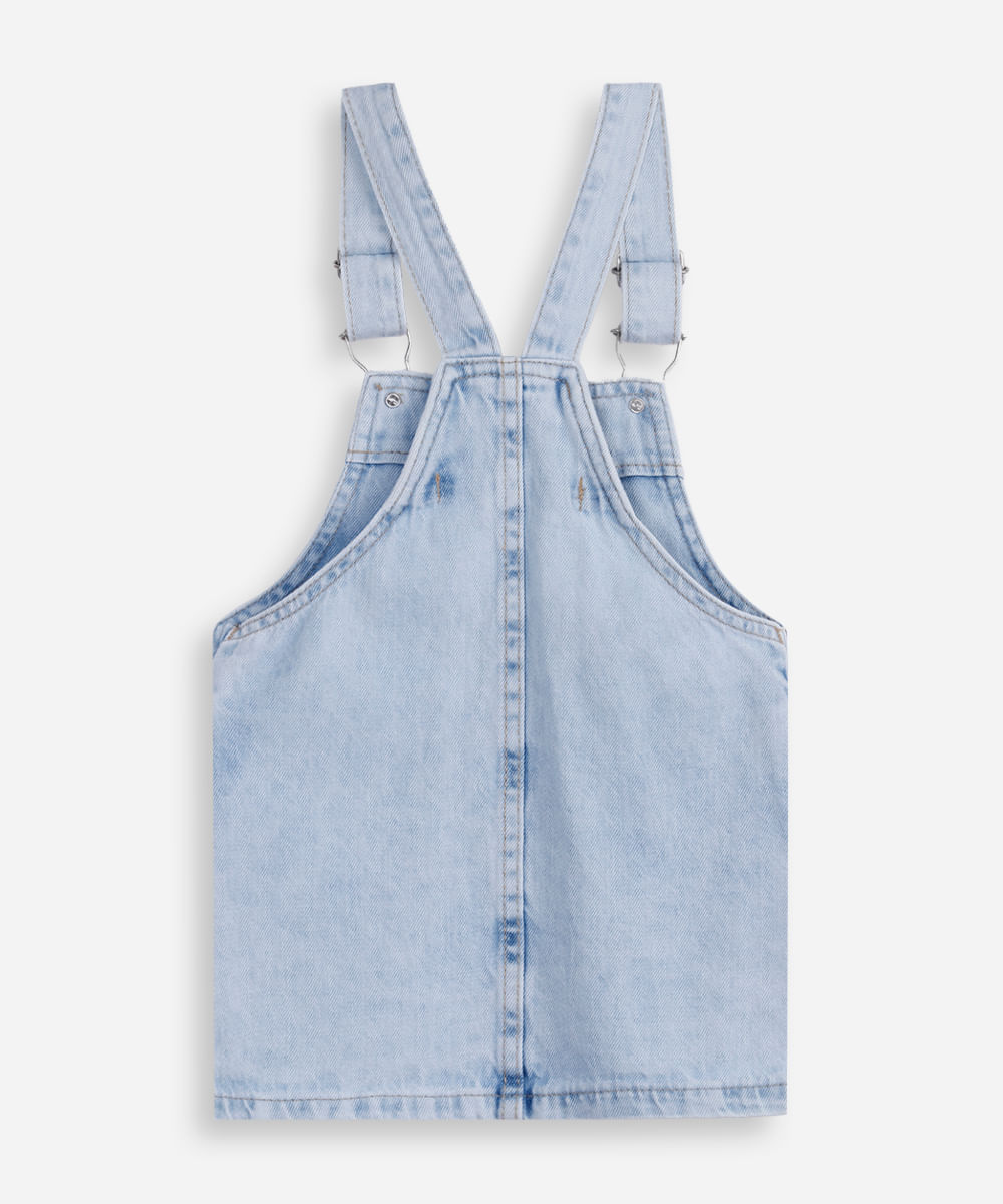 salopete jeans infantil stitch azul