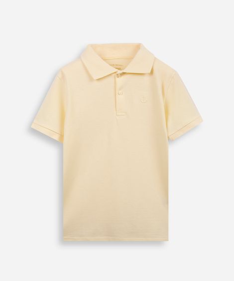 polo de algodão infantil âncora amarela