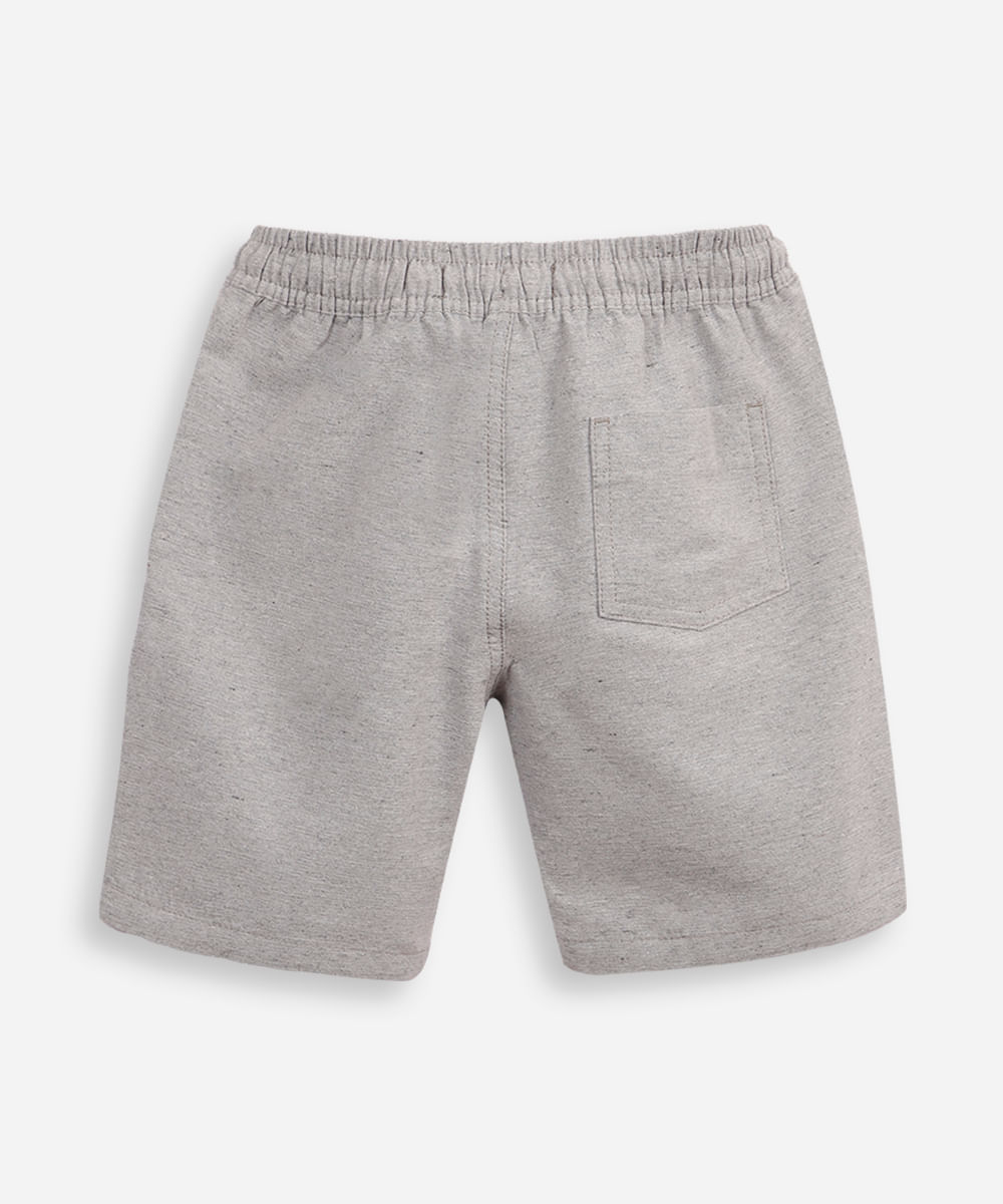 bermuda infantil cós com elástico e cordão cinza