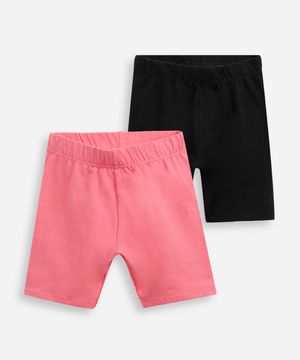 kit de 2 bermudas infantis ciclista colorido