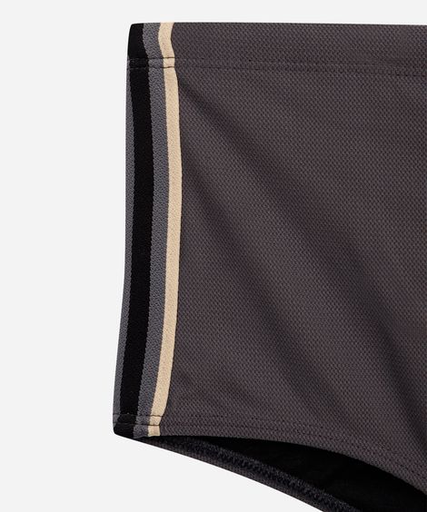 sunga tradicional texturizada com listras cinza