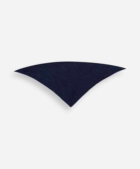 lenço jeans triangular azul
