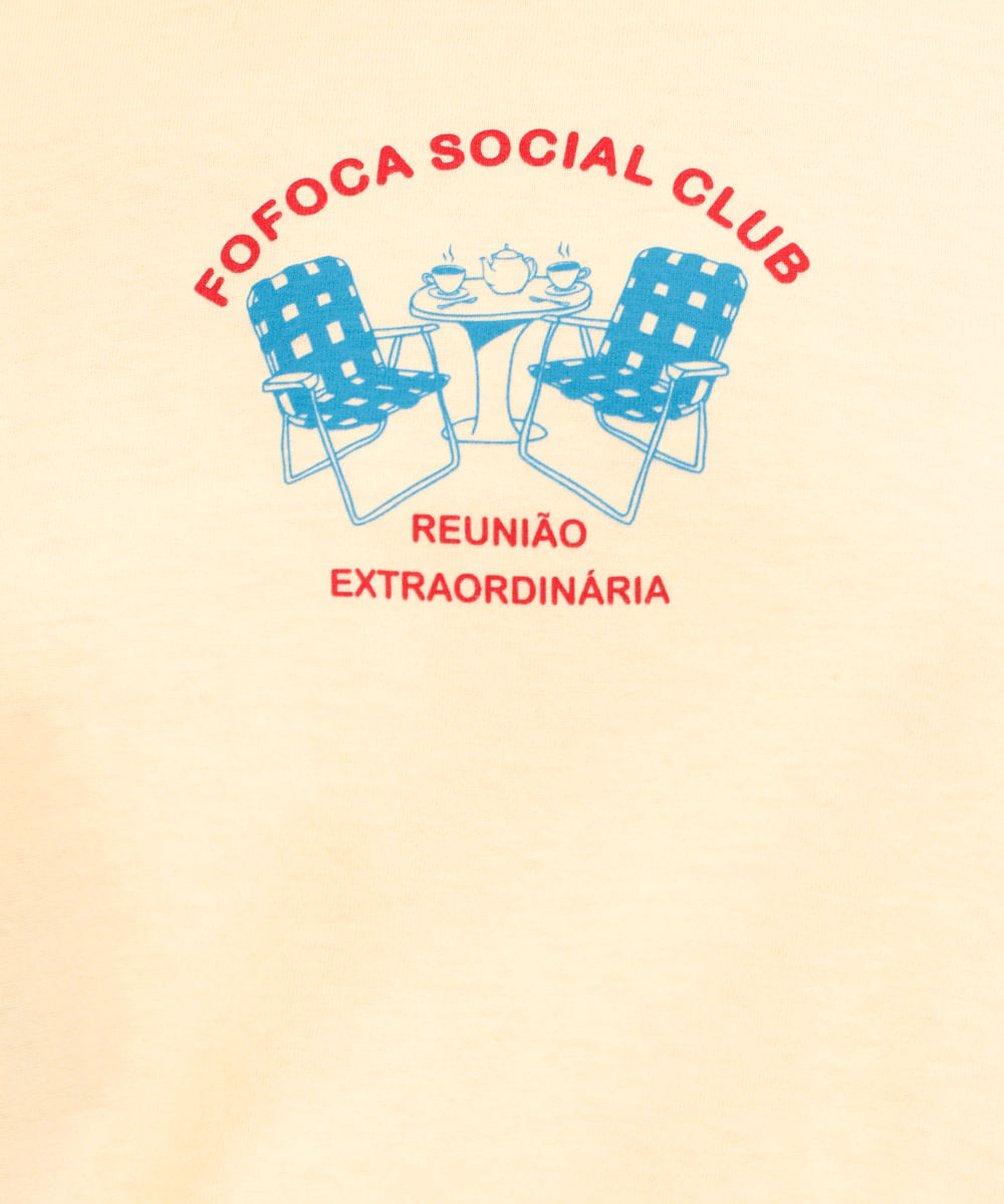 camiseta feminina de algodão fofoca club amarela