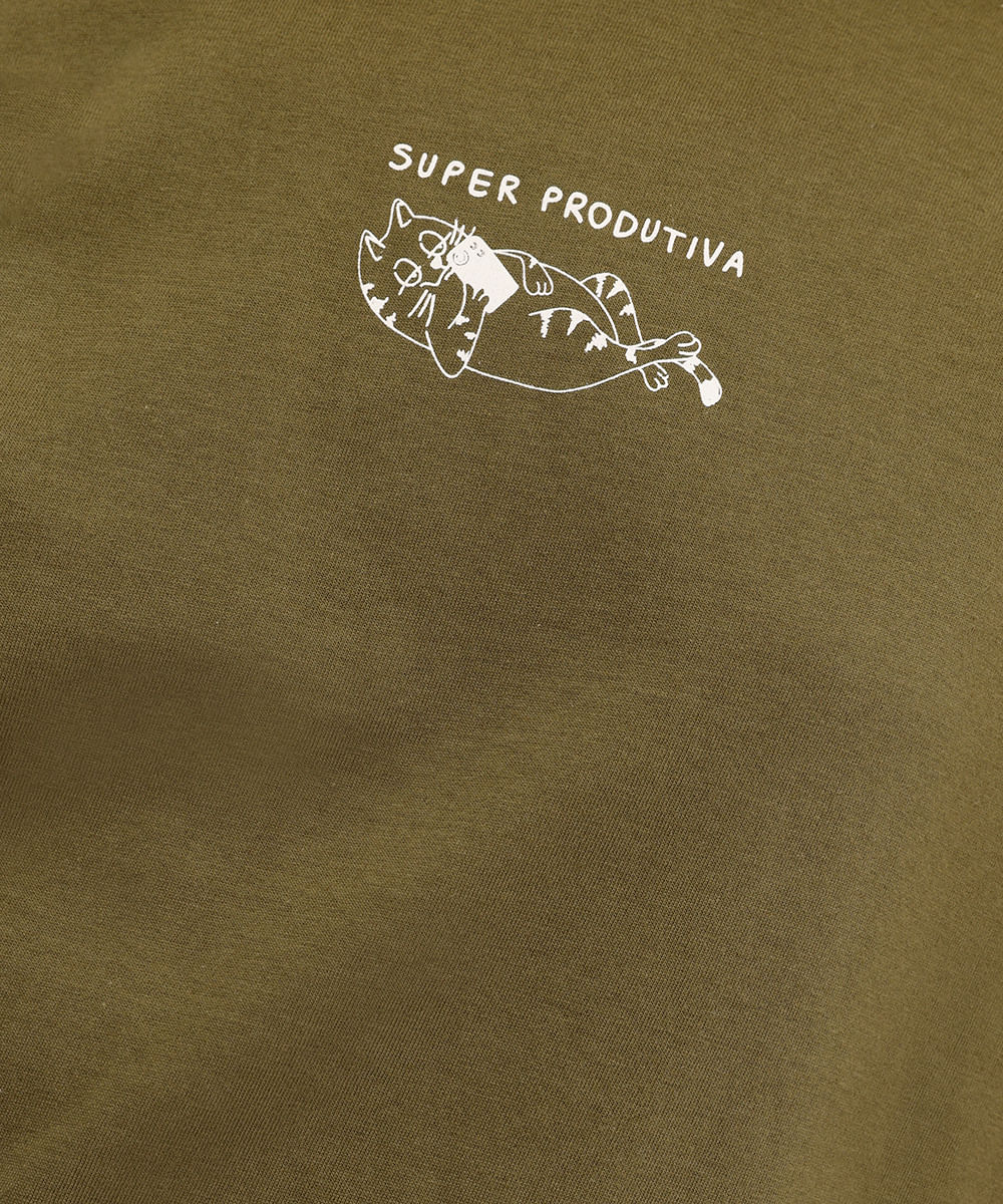 camiseta de algodão manga curta super produtiva verde