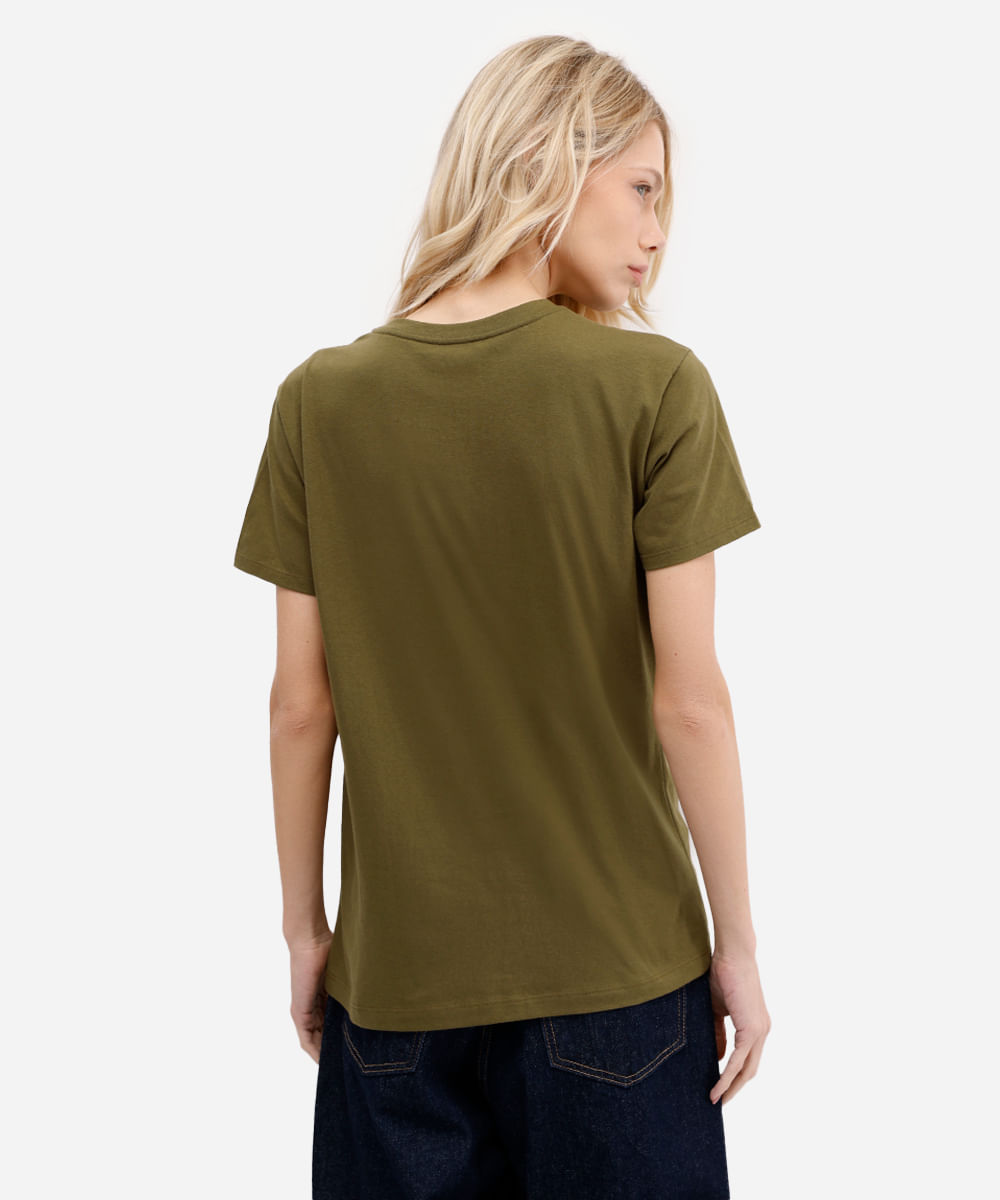 camiseta de algodão manga curta super produtiva verde