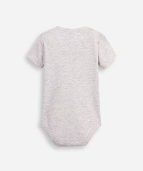 body infantil básico manga curta cinza
