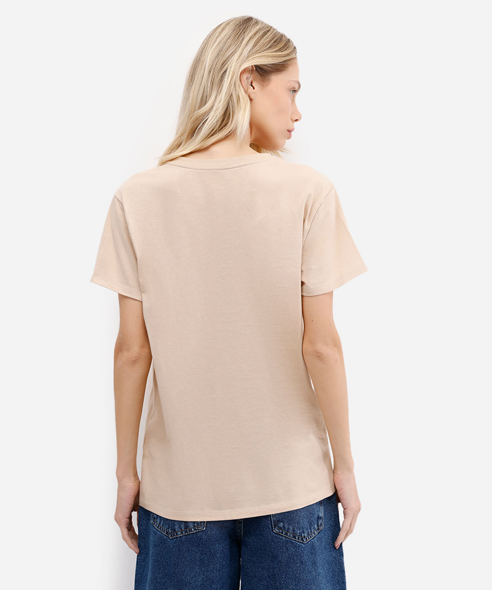 camiseta feminina de algodão rodeo girl bege