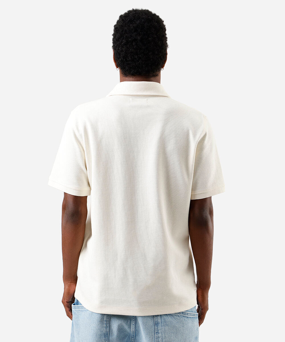 polo comfort de algodão peruano texturizada off white