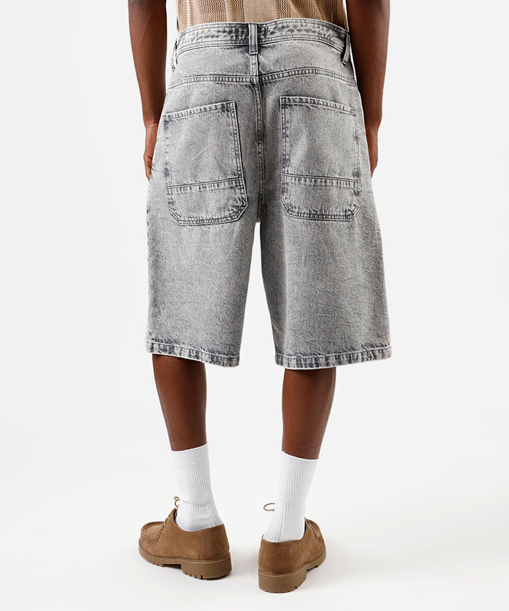 bermuda skater masculina jeans - grey jeans