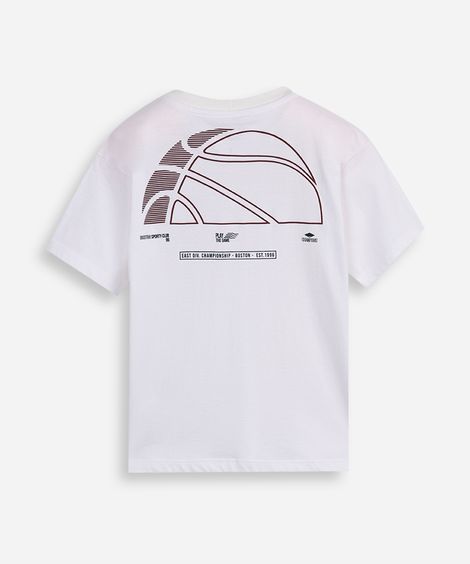 camiseta infantil de algodão manga curta bola off white