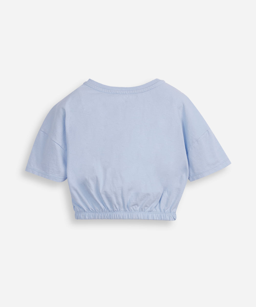 blusa infantil de algodão hello kitty azul