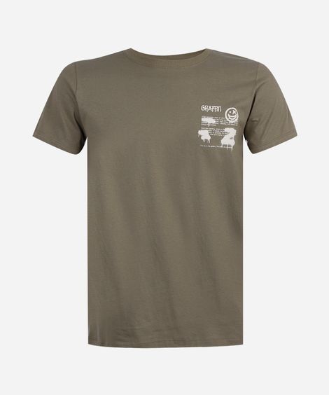 camiseta juvenil de algodão estampa grafite verde