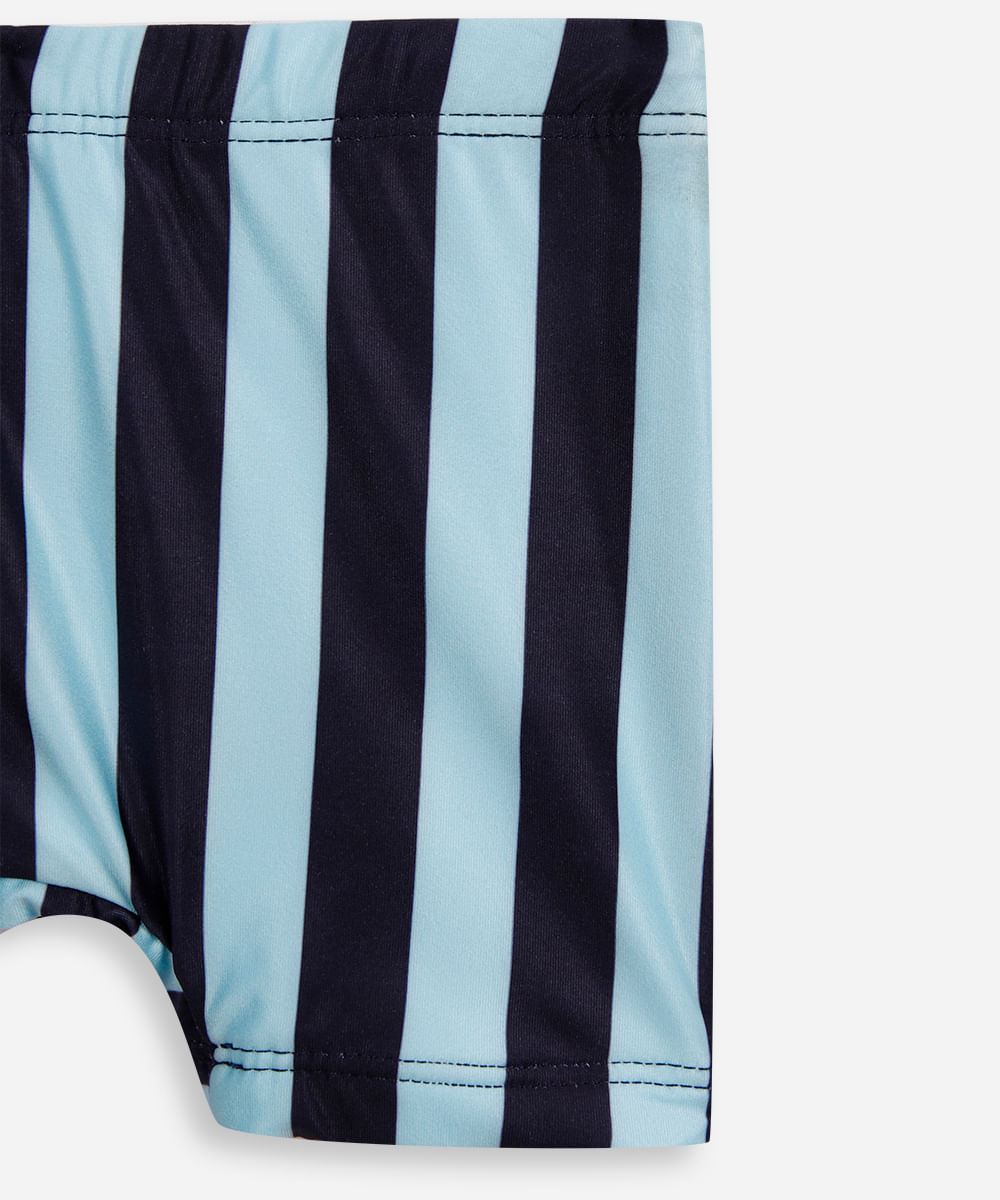 conjunto infantil proteção uv jacaré listrado azul