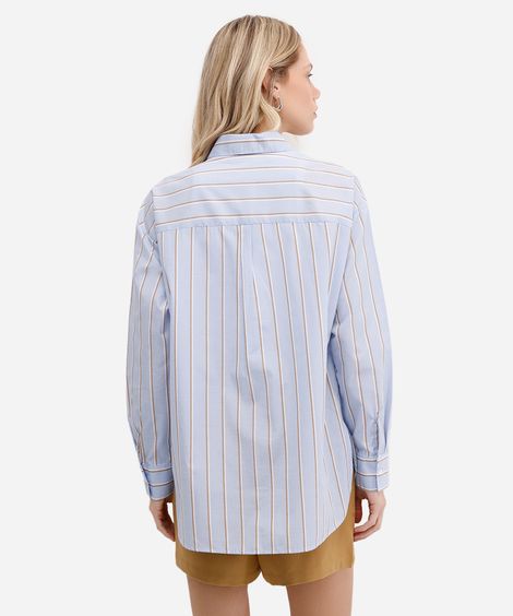 camisa feminina manga longa oversized listrada off white