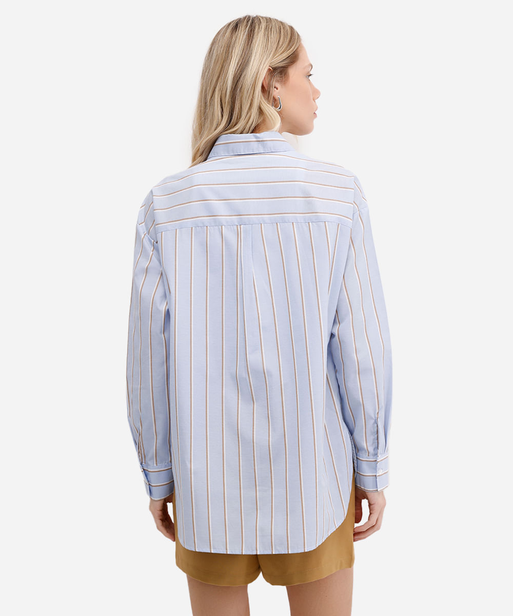 camisa feminina manga longa oversized listrada off white