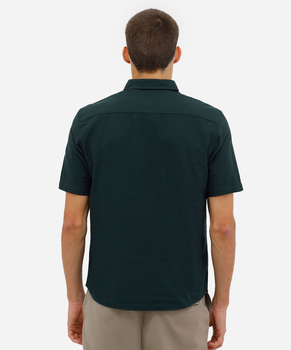 camisa masculina de algodão manga curta verde