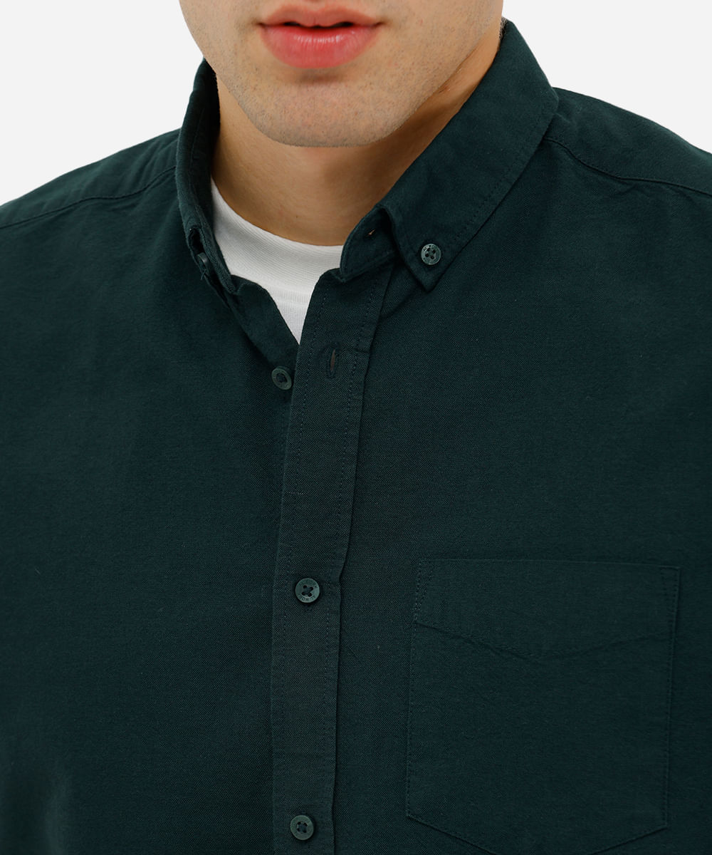 camisa masculina de algodão manga curta verde
