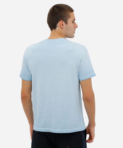camiseta masculina de algodão estampada azul