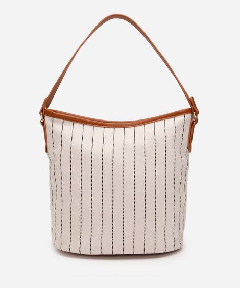 bolsa bucket risca de giz off white