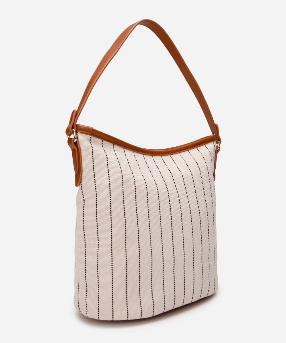 bolsa bucket risca de giz off white