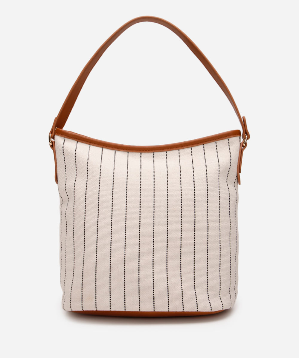 bolsa bucket risca de giz off white