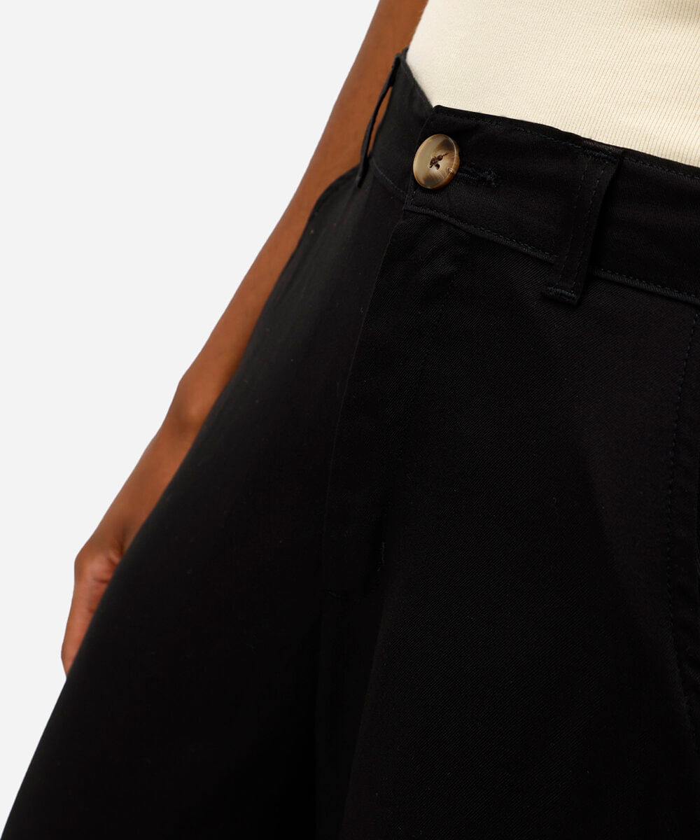 calça cenoura feminina de viscose cós elástico preta