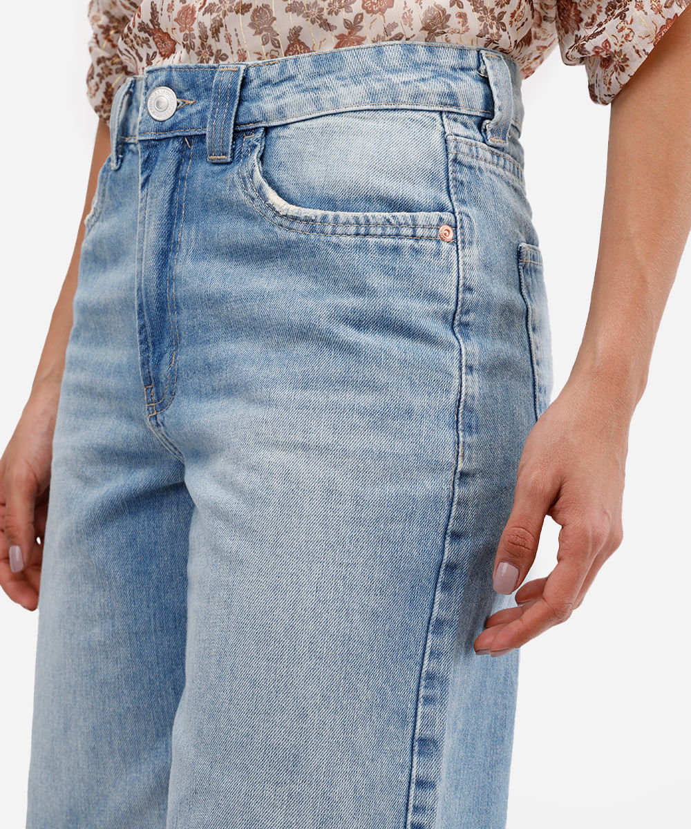 bermuda jorts relaxed feminina jeans destroyed azul
