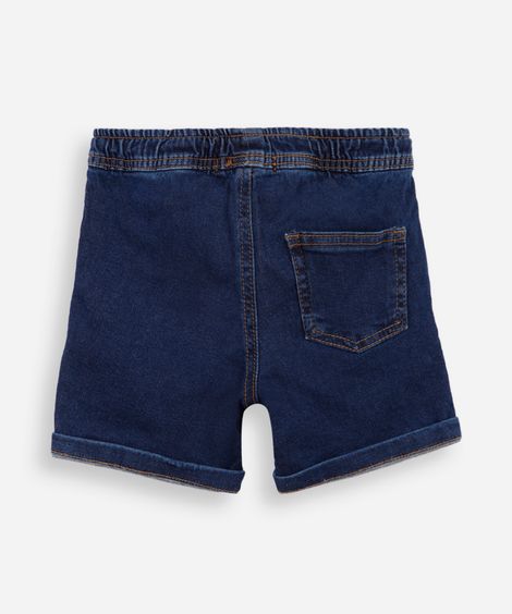 bermuda infantil malha denim azul
