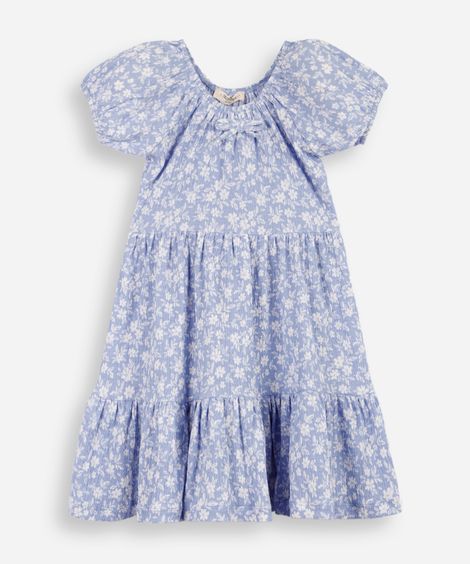 vestido infantil 3 marias liberty azul