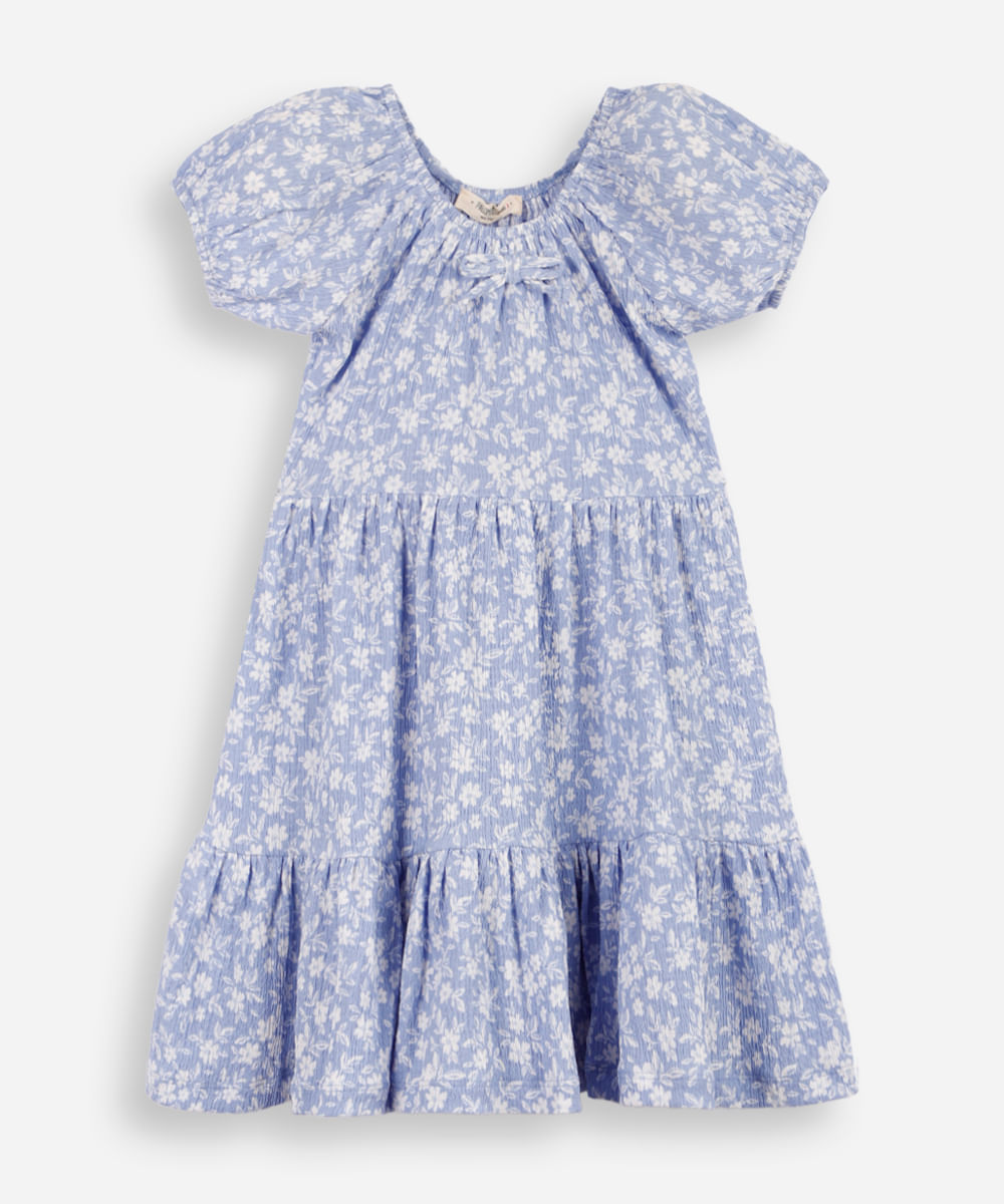 vestido infantil 3 marias liberty azul