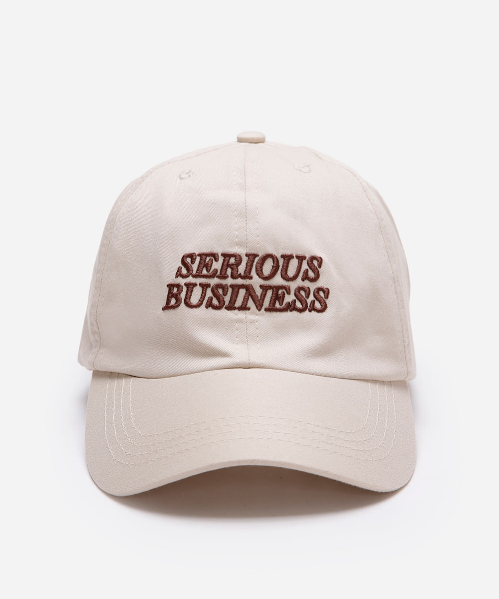 boné aba curva de sarja serious business bege