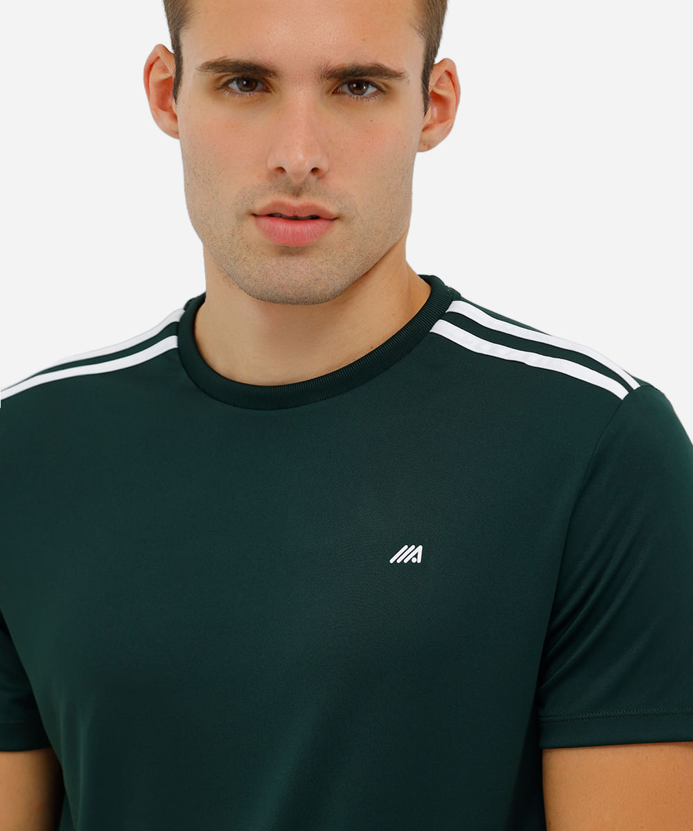 camiseta masculina com listras ace verde