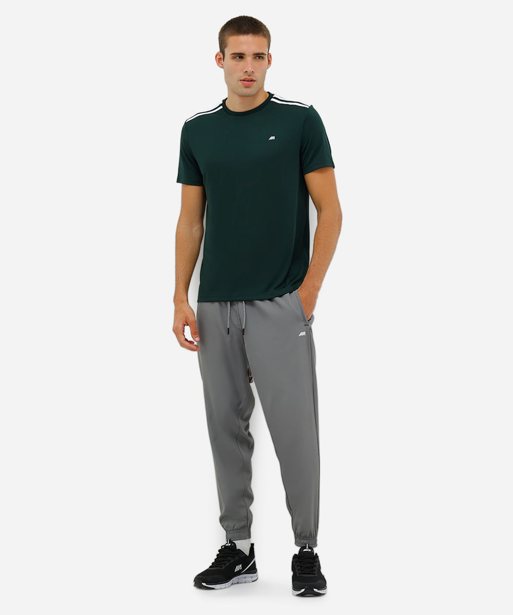camiseta masculina com listras ace verde