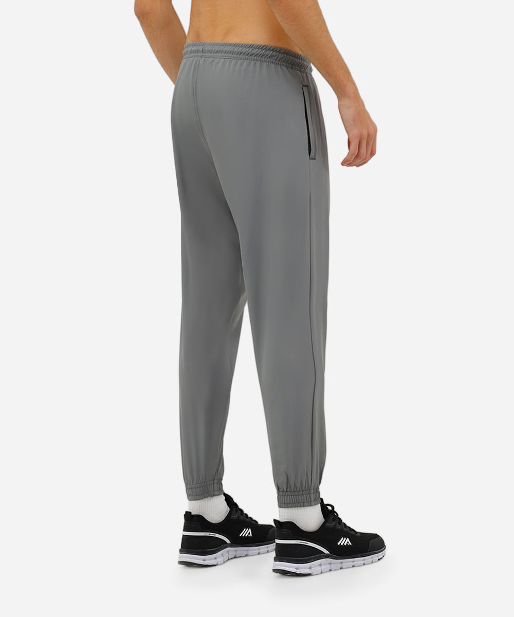 calça jogger masculina esportiva com bolsos cinza