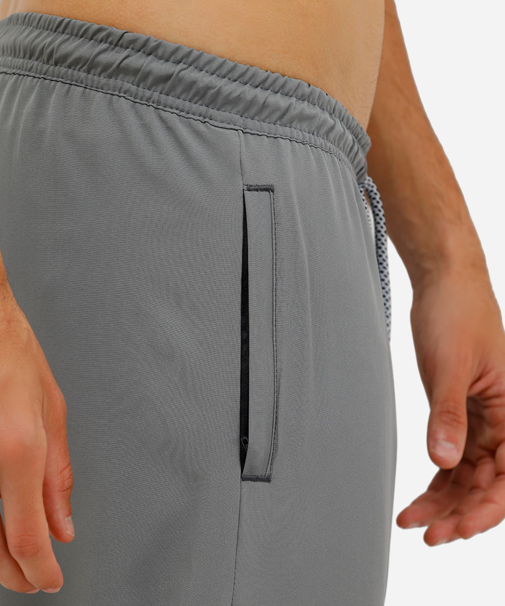 calça jogger masculina esportiva com bolsos cinza