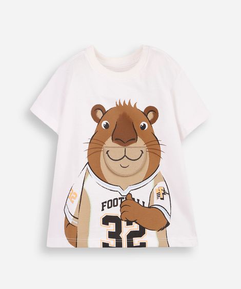 camiseta infantil capivara interativa college off white
