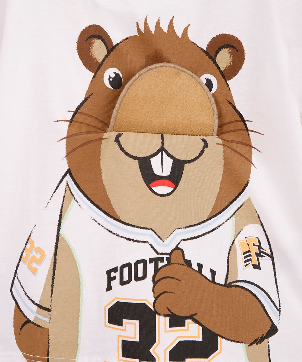 camiseta infantil capivara interativa college off white