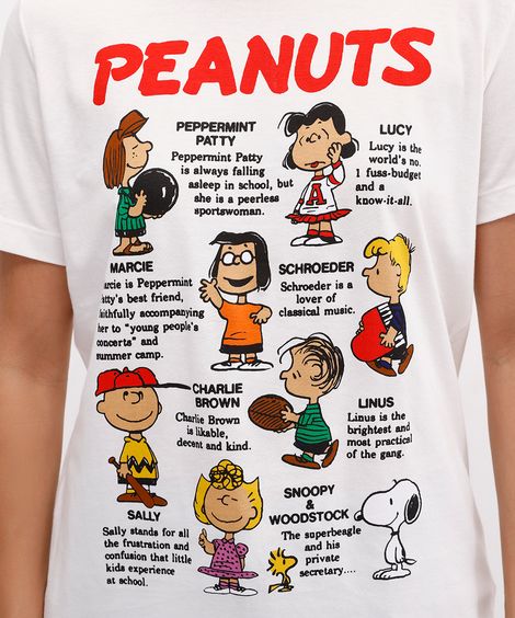camiseta feminina de algodão manga curta snoopy off white